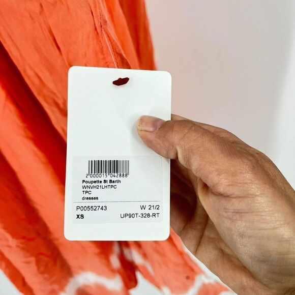 NWT Poupette St Barth Women's Tie-Dye Sleeveless Maxi Dress Orange Pink Size XS - Picture 5 of 12